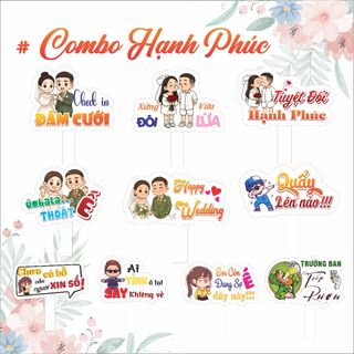 Combo 10 Hashtag Cầm Tay Đám Cưới