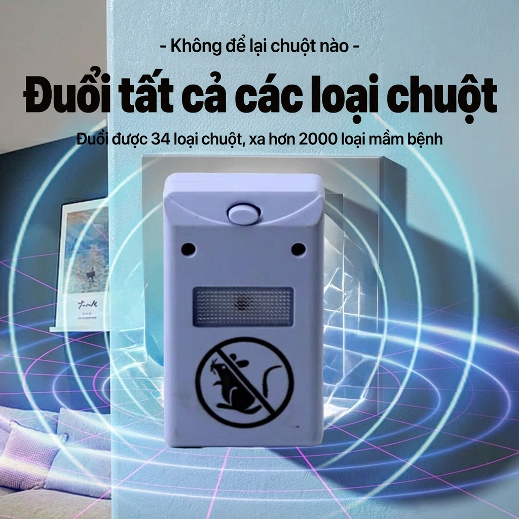 🐭 Xua đuổi chuột 360° xung quanh🐭Máy đuổi chuột điện tử sử dụng sóng siêu âm an toàn cho trẻ em và thú cưng