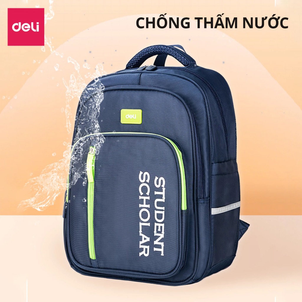 Balo Chống Gù Cao Cấp Deli - Cặp Công Thái Học Chất Bền, Nhẹ, Chống Thấm Nước Thoải Mái
