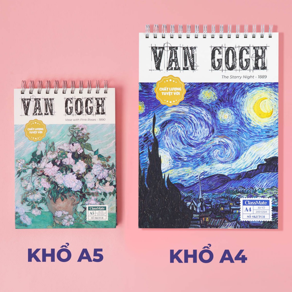 Combo Hoạ Cụ Bút Hoạ Tài Lộc Classmate Sổ Vẽ Sketchbook 200GSM, Màu Acrylic, Màu Gouache Tươi Sáng Vẽ Trên Đa Chất Liệu