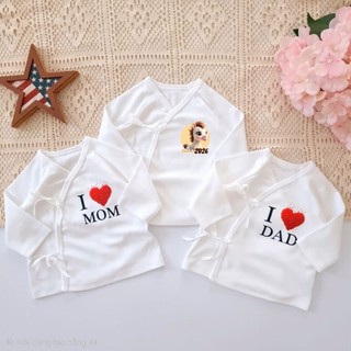 Combo 3 áo sơ sinh cột dây chất Cotton Modal siêu mềm mịn cho bé  3-5kg