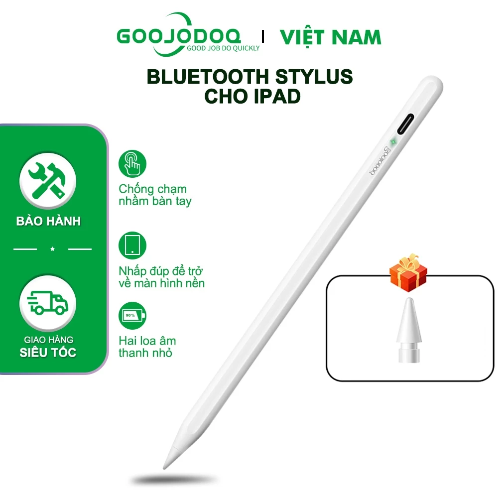 Bút cảm ứng GOOJODOQ cho Pad gen 9 8 7 6th Pro 11 12.9 2018-2023 2018 9.7 Mini 6 Chống Vân Tay Hiển thị phần trăm pin