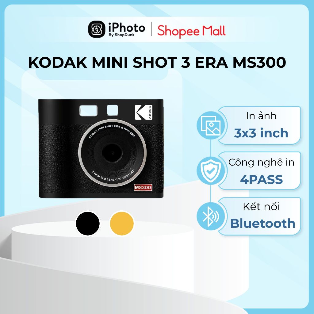 Máy Ảnh Chụp Lấy Ngay Kodak Mini Shot MS300, 3x3 inch, Bảo Hành 12 Tháng