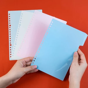 Set 4 Tấm Tab Phân Trang Sổ Còng 4 Màu Pastel Size A5/B5 20 26 Lỗ Bìa Nhựa An Toàn Chống Nước TB001/2