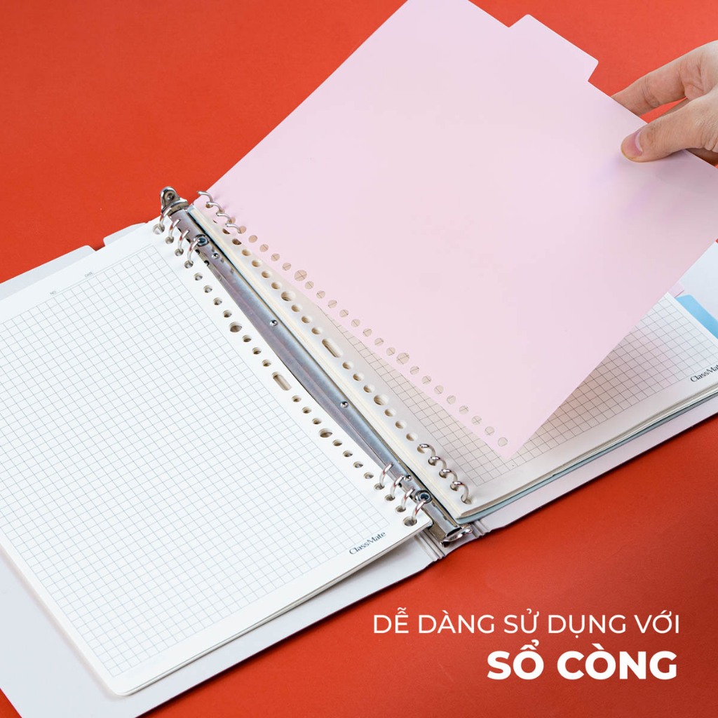 Set 4 Tab Phân Trang Sổ Còng A5 B5, Bìa Phân Trang, Nội Dung Tiện Lợi, Màu Patel, Bìa Nhựa Chống Nước Classmate