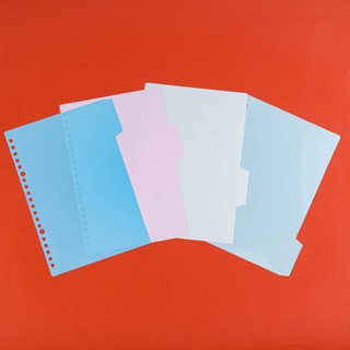 Set 4 Tấm Tab Phân Trang Sổ Còng 4 Màu Pastel Size A5/B5 20 26 Lỗ Bìa Nhựa An Toàn Chống Nước TB001/2