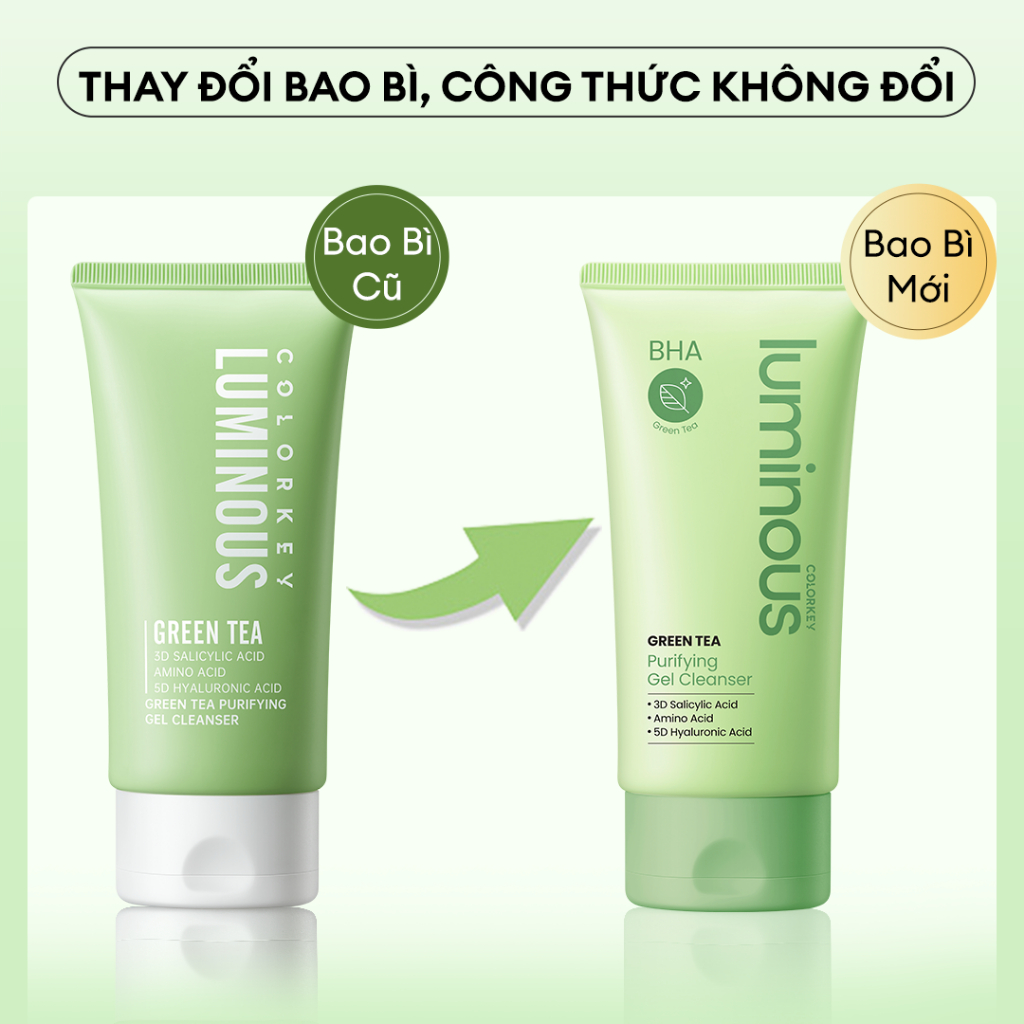 Sữa Rửa Mặt |COLORKEY LUMINOUS| Kiềm Dầu, Làm Sạch Sâu Không Khô Da| Cho Da Dầu Mụn, Nhạy Cảm |100g