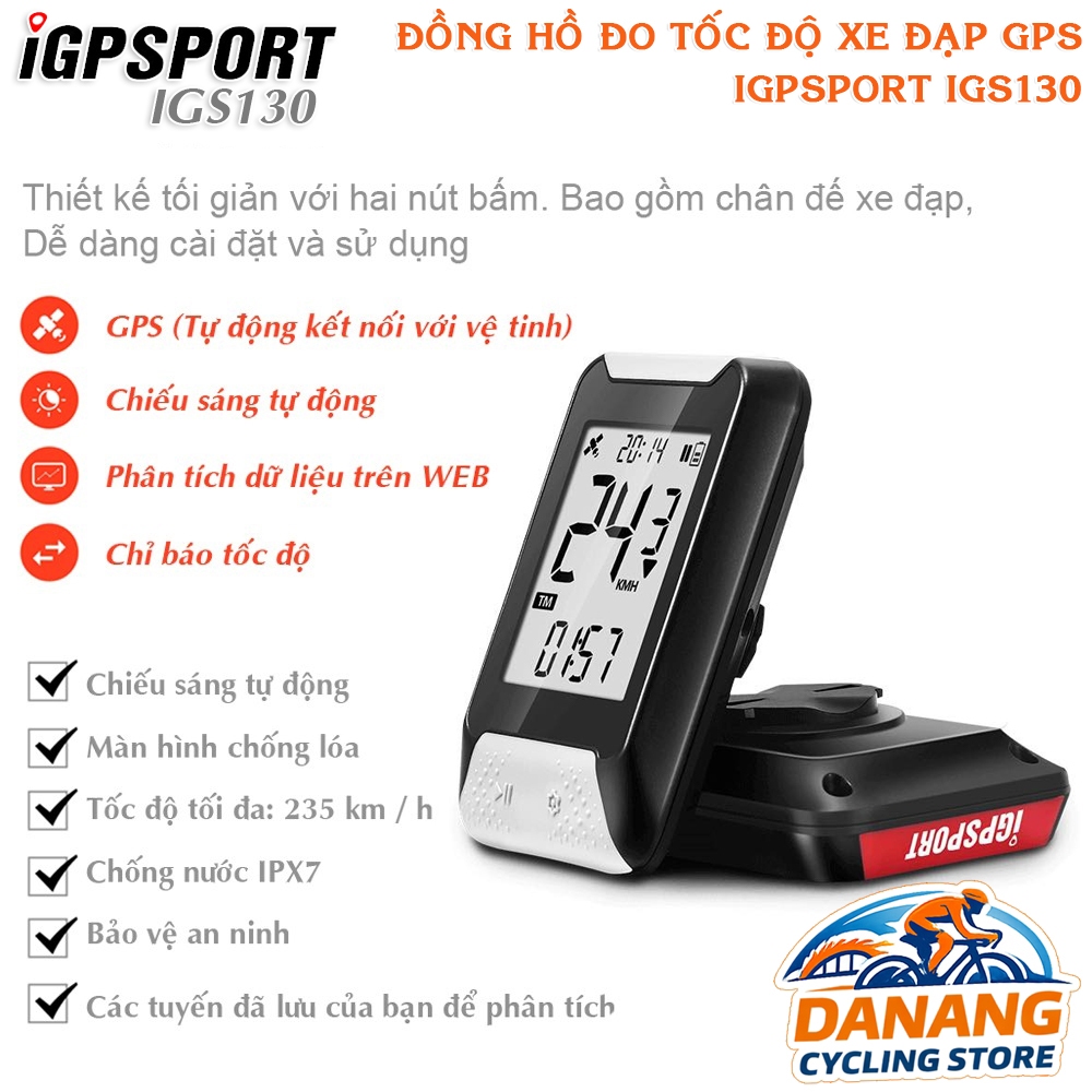 Đồng Hồ Đo Tốc Độ Xe Đạp GPS IGPSPORT IGS130 – Định Vị Vệ Tinh, Đo Tốc Độ