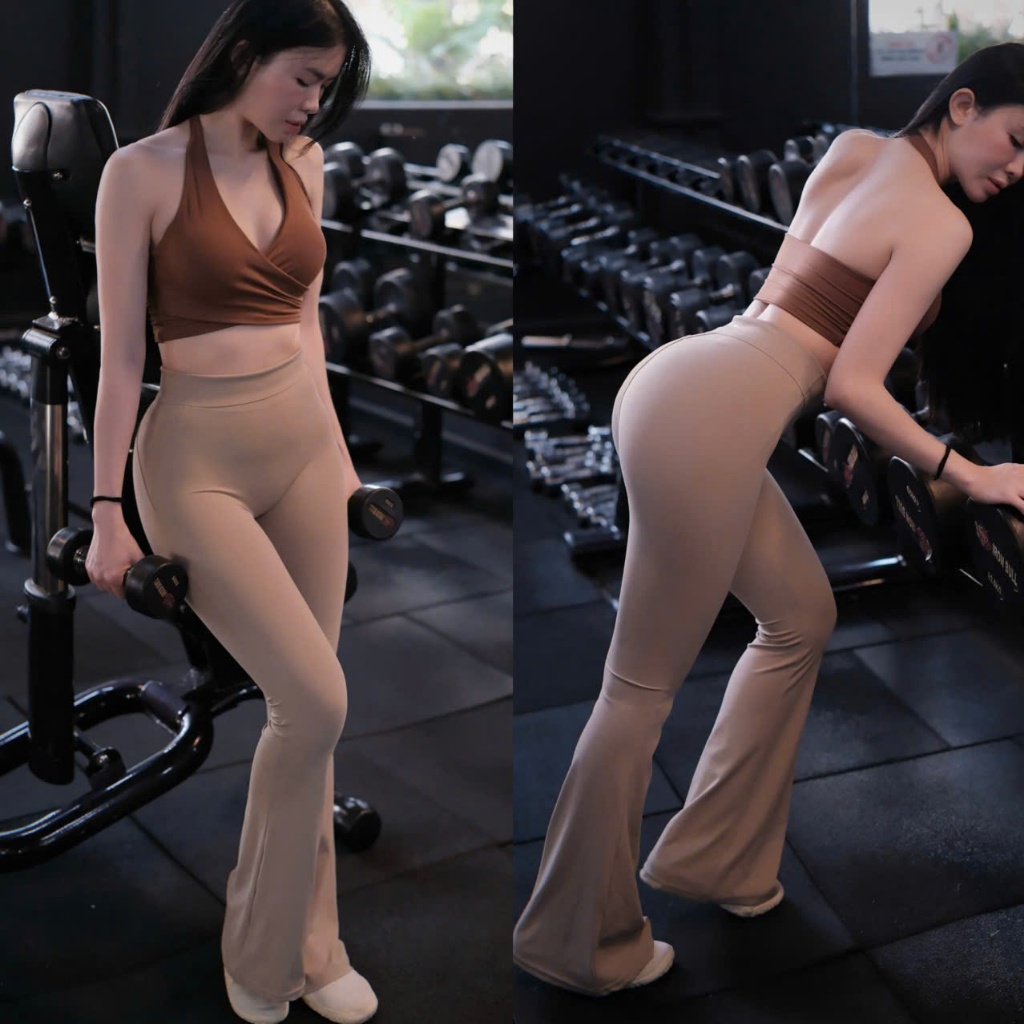 MIDORI SPORT - ÁO CROPTOP CỔ YẾM ĐẮP CHÉO Y4 - POLLY THUN LẠNH - MÚT RỜI - THÍCH HỢP ĐI TẬP GYM , YOGA , AEROBIC