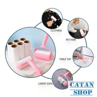 Lăn Bụi Quần Áo 10cm Dụng Cụ Cầm Tay Lăn Sạch Bụi Bẩn Giường Nệm Sofa Ghế Da Nội Thất Ô Tô Tiện Lợi, Cây Lăn Bụi 20 Tờ