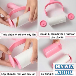 Lăn Bụi Quần Áo 10cm Dụng Cụ Cầm Tay Lăn Sạch Bụi Bẩn Giường Nệm Sofa Ghế Da Nội Thất Ô Tô Tiện Lợi, Cây Lăn Bụi 20 Tờ