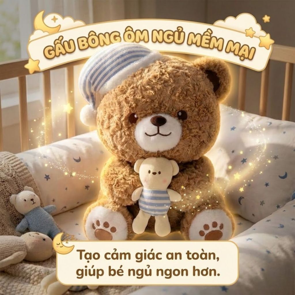 Gấu Bông Teddy Ôm Gấu Đội Mũ Ngủ Dễ Thương, Quà Tặng Gấu Ôm Ngủ Lông Cừu Siêu Mềm Mại Cho Bé Và Bạn Gái