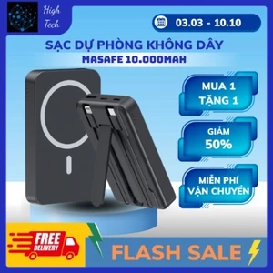 Sạc Dự Phòng Từ Tính Hzyna 10000mAh Kèm Giá Đỡ, Hút Từ Tính ,Hỗ Trợ Sạc Nhanh PD.20W An Toàn Cho Thiết Bị
