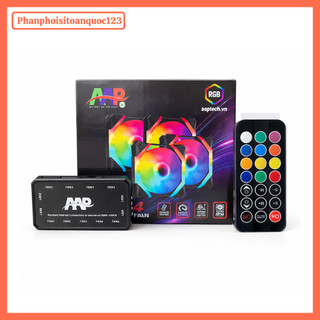Bộ 4 Quạt Tản Nhiệt ARGB 120mm Kèm Hub ICE4 Remote – Fan RGB Đồng Bộ LED, Tản Nhiệt Mạnh Cho PC Gaming