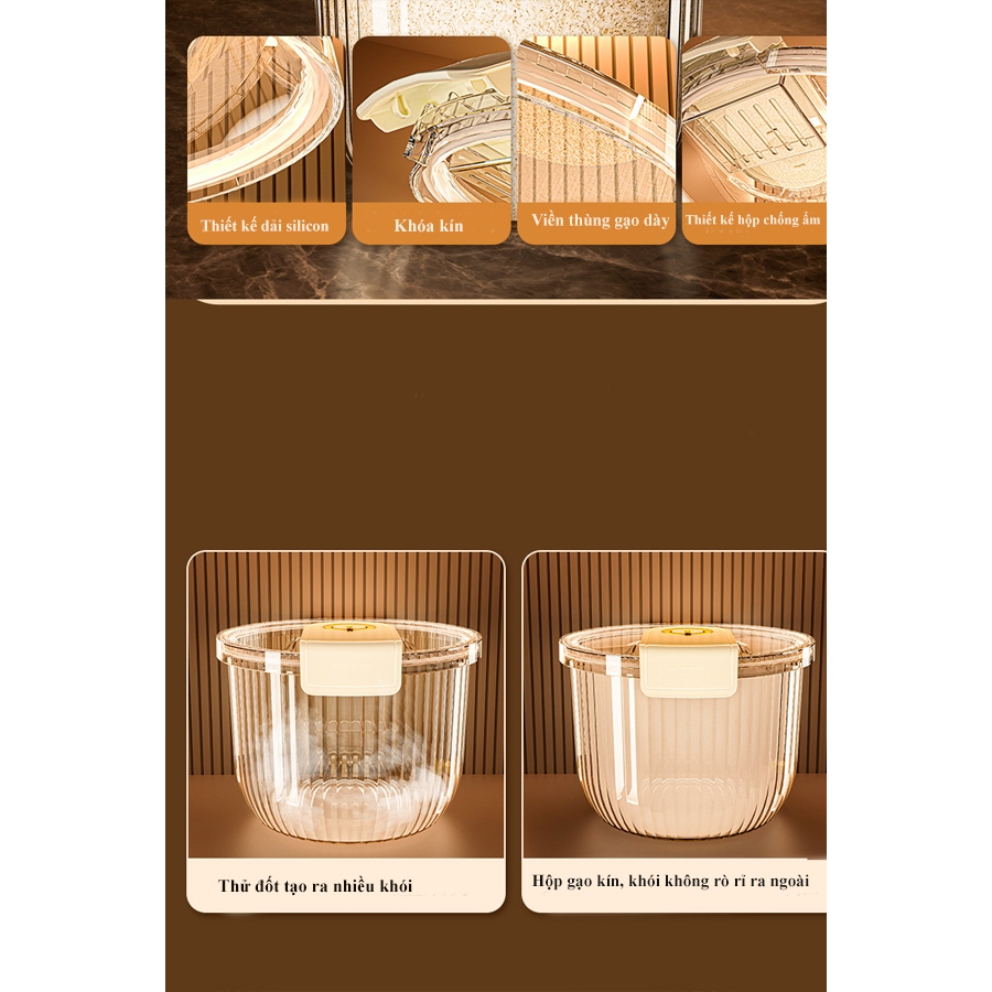 🌾 THÙNG ĐỰNG GẠO CAO CẤP TRONG SUỐT SUNHOME SH0056 – CHỐNG ẨM, CHỐNG MỌT HIỆU QUẢ
