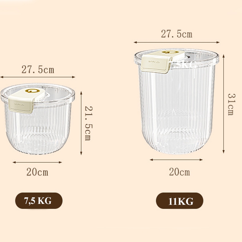 🌾 THÙNG ĐỰNG GẠO CAO CẤP TRONG SUỐT SUNHOME SH0056 – CHỐNG ẨM, CHỐNG MỌT HIỆU QUẢ
