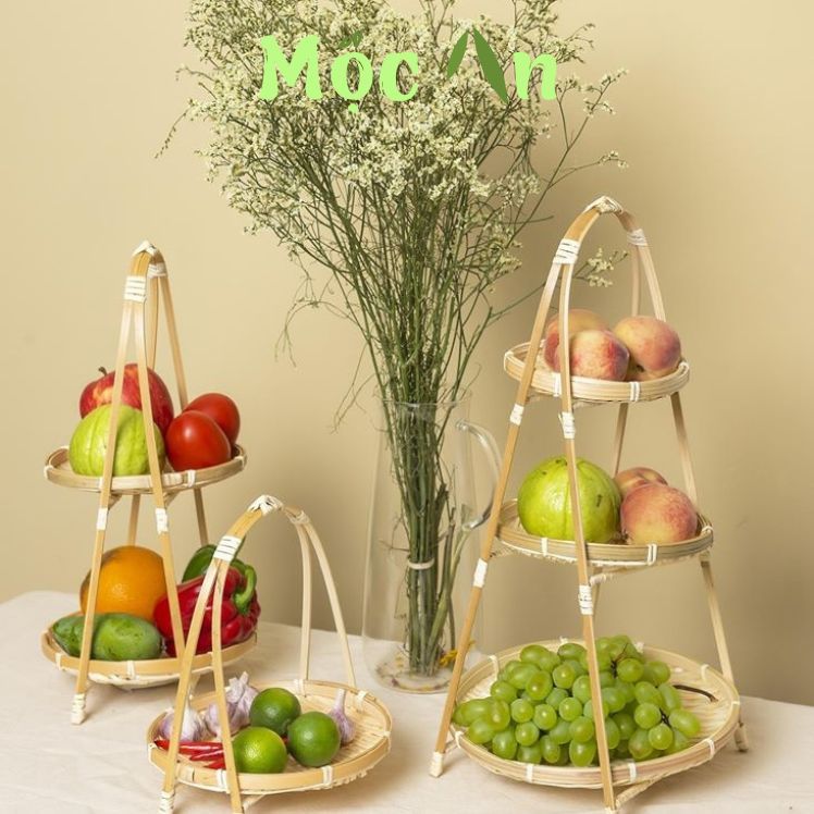 Mẹt tre tầng, mẹt tre 1,2,3 tầng đựng đồ decor trang trí chụp ảnh