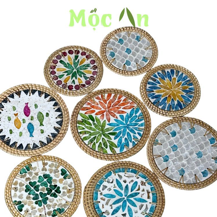 Đế Lót Ly Khảm Trai Tự Nhiên – Mây Tre Đan Mộc An
