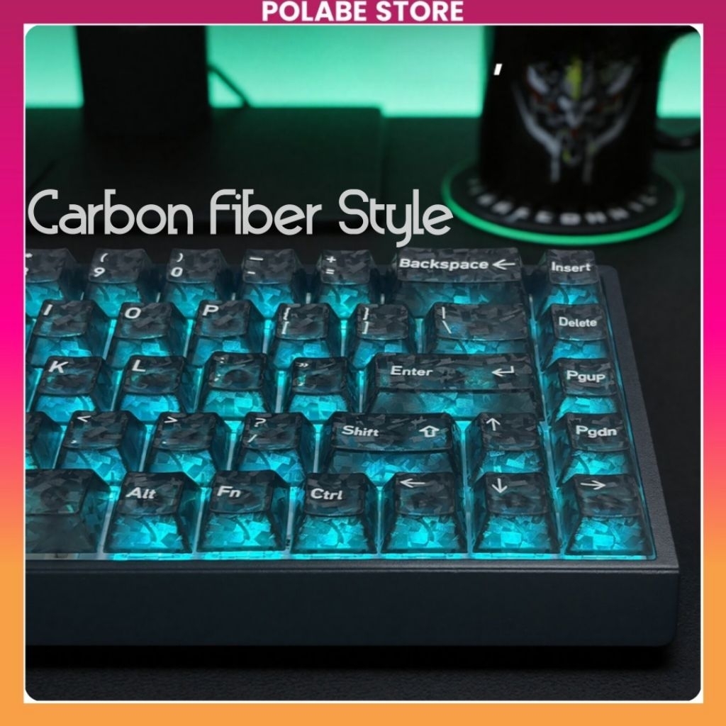 Keycap Fiber Carbon Style Keycap PC Xuyên Led cherry profile bàn phím ...