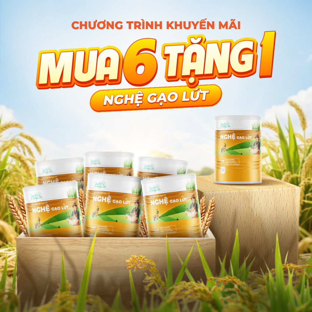 [COMBO 6 TẶNG 1] Bột Đậu Hạt Rau Củ Nghệ Gạo Lứt – 420g