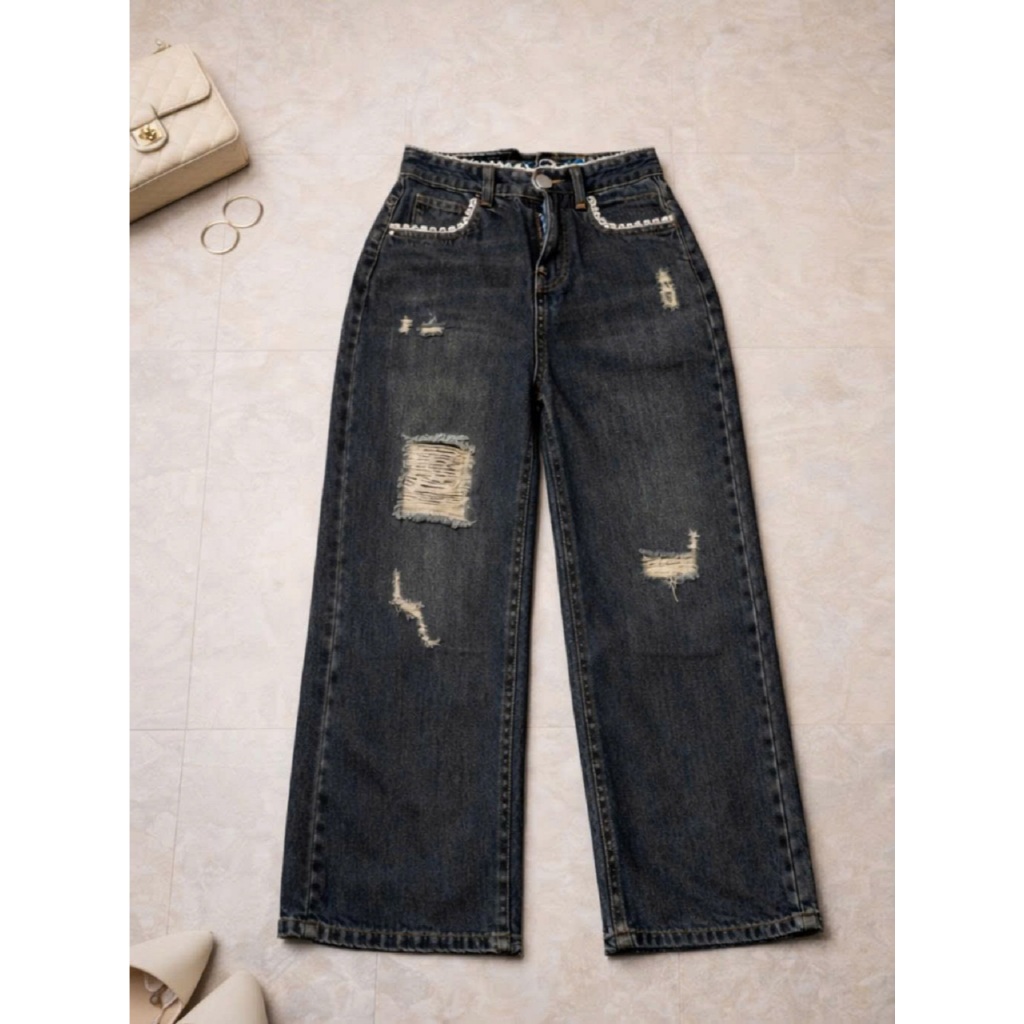 Quần Jean Bigsize Nữ Tú Mỡ Quần Jean Phối Ren Bigsize Thiết Kế Trẻ Trung Đủ size 45-80KG QJ0080 | BigBuy360 - bigbuy360.vn