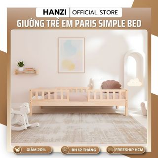 Giường Ngủ Đơn Trẻ Em Paris Simple Bed, Gọn Gàng Chắc Chắn, Phù Hợp Phòng Bé, Kiểu Dáng Tối Giản, Dễ Lắp Đặt
