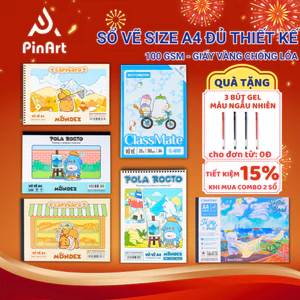 Vở Vẽ A4 Học Sinh Tô Màu Cho Bé Hình Capypara 100GSM, Sổ Vẽ Mỹ Thuật A4 Giấy Mịn Dày Chống Lem, Dễ Bám Màu