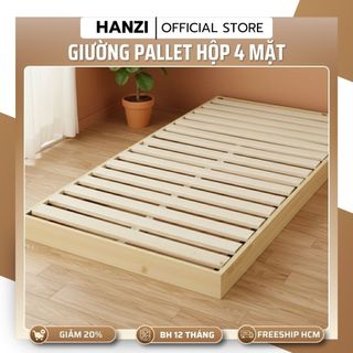 GIƯỜNG PALLET HỘP 4 MẶT Gỗ Thông – Dạng Hộp Kín Chắc Chắn – Gấp Gọn Tiện Lợi – Giá Tốt – Phù Hợp Phòng Trọ, Giá Rẻ