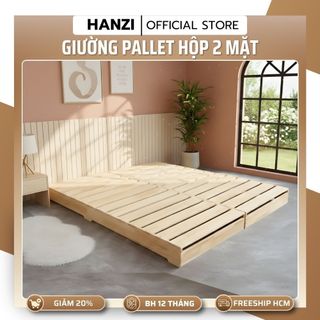 [FREESHIP] GIƯỜNG PALLET HỘP 2 MẶT – Giường Hộp Gỗ Thông Giá Rẻ – Phong Cách Nhật Hàn