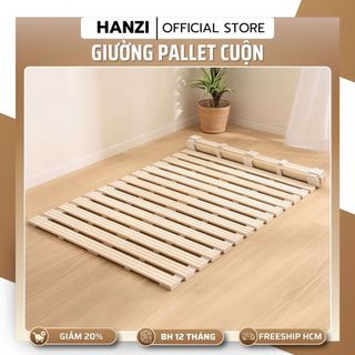 GIƯỜNG PALLET CUỘN Trải Sàn Gỗ Thông – Gấp Gọn Cuộn Tròn – Kiểu Nhật Hàn Tiết Kiệm Diện Tích