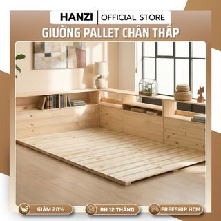 GIƯỜNG PALLET CHÂN THẤP Gấp Gọn Gỗ Thông – Giường Bệt Phong Cách Nhật Hàn – Nhẹ, Dễ Di Chuyển