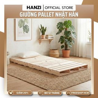 Giường PALLET Nhật Hàn Gỗ Thông Có Chân – Dễ Lắp Đặt – Nhiều Kích Thước 1m2–1m8 – Phù Hợp Mọi Không Gian