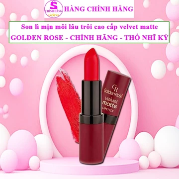 Son lì lâu trôi chính hãng Golden Rose son môi lì goldenrose velvet matte lipstick mịn môi màu đỏ