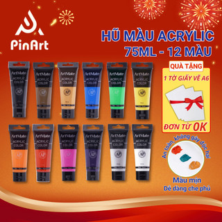 Màu Acrylic ARTMATE Tuýp 75ml - Tuýp Màu Acrylic Lẻ Nhiều Màu AM-AC0004