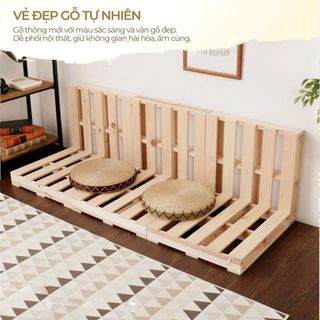 Giường Pallet Nhật Hàn 1m2x2m 1m6x2m 1m8x2m đủ kích thước, Giường Gỗ Thông Tự Nhiên Gấp Gọn Lắp Ráp tiện lợi, giá rẻ