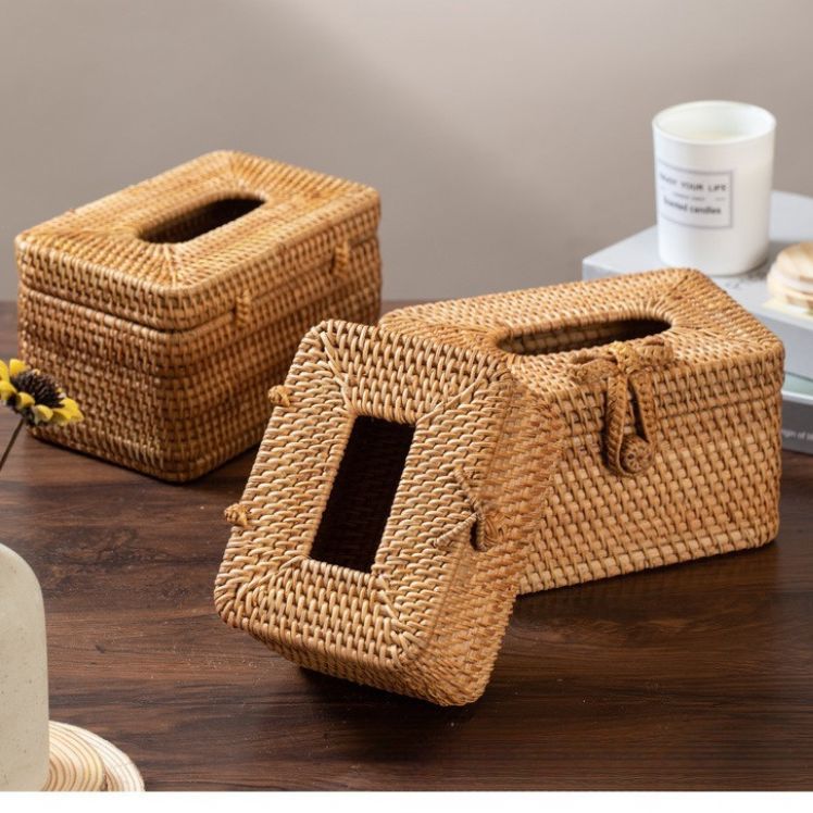 Hộp Đựng Giấy Ăn Decor, Mây Tre Đan Mộc An