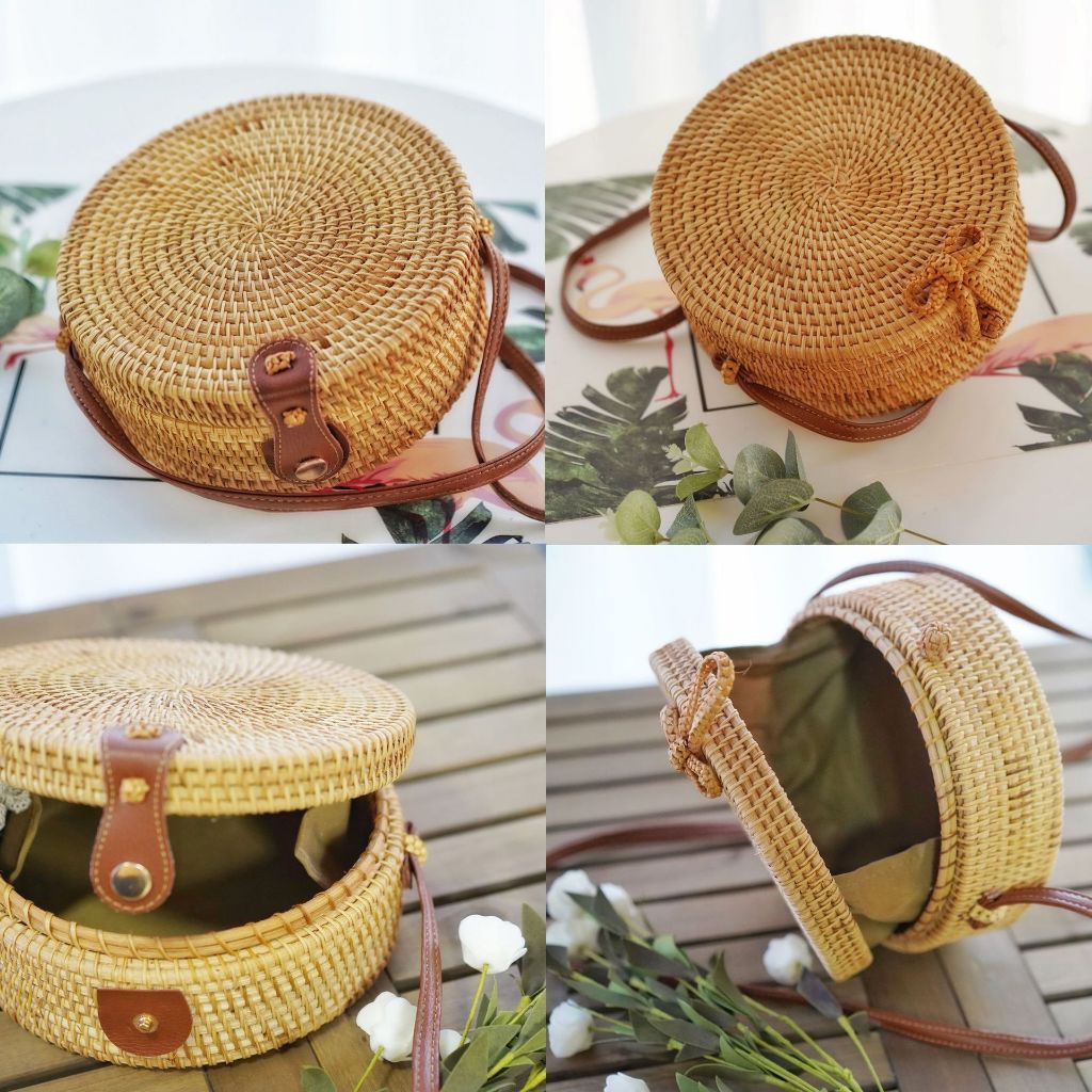 Túi Mây Tre Đan Đi Biển Đi Du Lịch Phong Cách Vintage Hot Trend