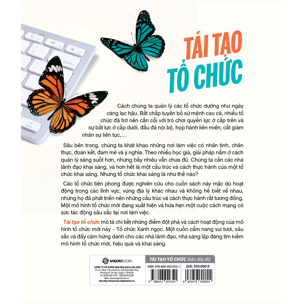Sách - Tái Tạo Tổ Chức (Phiên Bản Đầy Đủ) - Tác giả Frederic Laloux