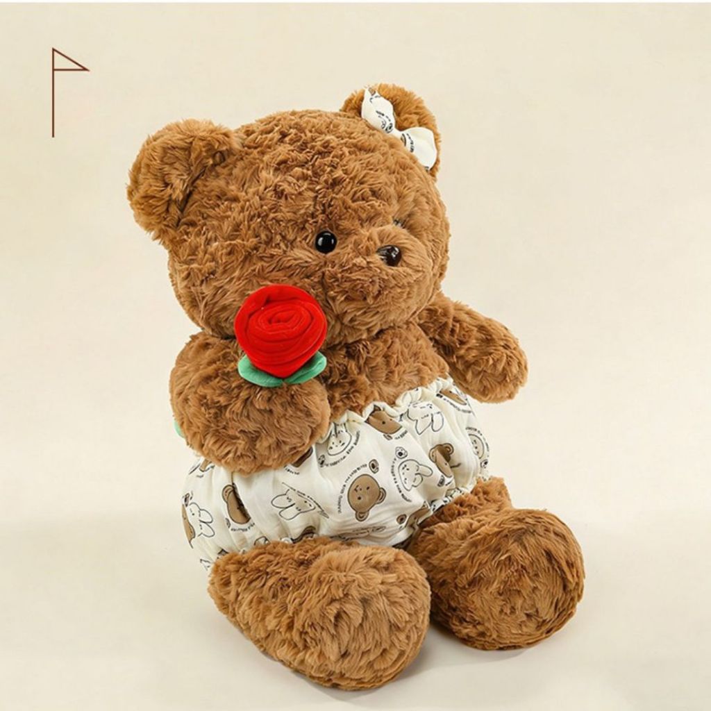 Gấu Bông Teddy Cầm Hoa Hồng Dễ Thương Quà Tặng Ý Nghĩa Cho Bạn Gái/Trai Ngày Sinh Nhật, Valentine, 8/3