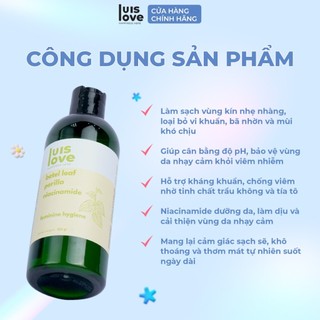 [MUA 2 TẶNG 1]DDVS trầu không, mần trầu xạ đen Luislove  sạch khuẩn dịu nhẹ thơm mát_320ML