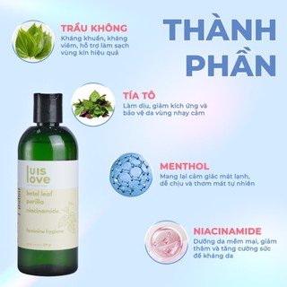 [TẶNG 1 BODYMIST ]DDVS trầu không, mần trầu Luislove giúp làm sạch nhẹ nhàng, cân bằng pH_320gr
