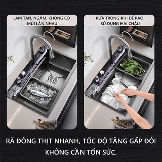 Chậu Rửa Bát 1 Hố Inox 304 Kích Thước Thông Minh Cao Cấp - Full Phụ Kiện, Sang Trọng, Chống Gỉ, Dễ Lắp Đặt