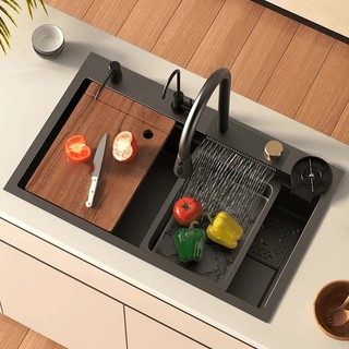 Chậu Rửa Bát 1 Hố Inox 304 Kích Thước Thông Minh Cao Cấp - Full Phụ Kiện, Sang Trọng, Chống Gỉ, Dễ Lắp Đặt