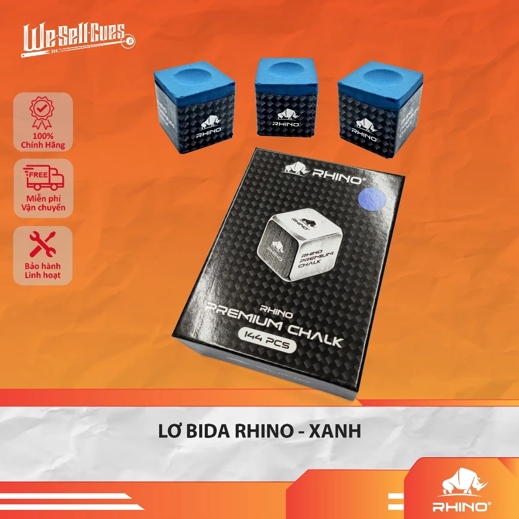 Lơ Bida Rhino Xanh Chính Hãng - Hộp 144 Viên/ Nửa Hộp/ 20 Viên