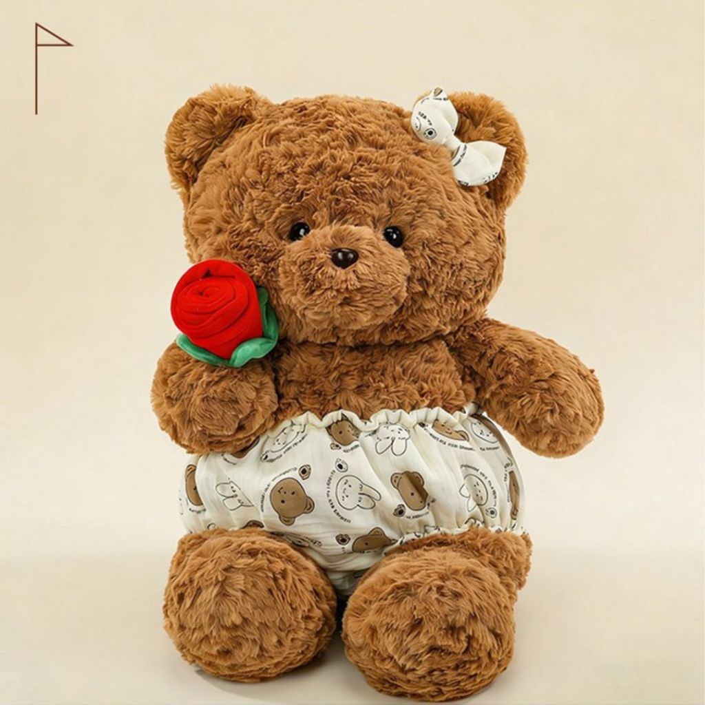 Gấu Bông Teddy Cầm Hoa Hồng Dễ Thương Quà Tặng Ý Nghĩa Cho Bạn Gái/Trai Ngày Sinh Nhật, Valentine, 8/3