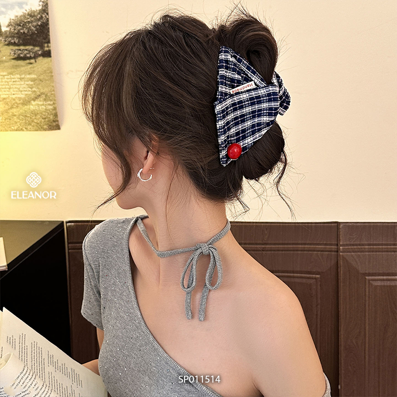 Kẹp tóc nữ Eleanor Accessories càng cua hình tam giác chấm bi phụ kiện tóc kẹp tóc nơ tiểu thư 11514