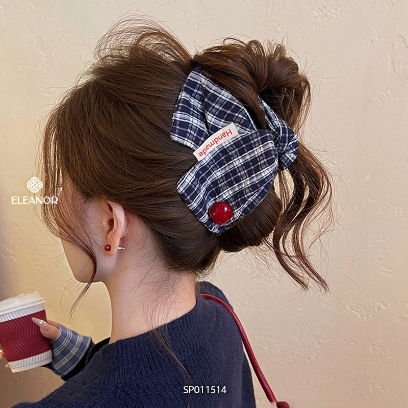 Kẹp tóc nữ Eleanor Accessories càng cua hình tam giác chấm bi phụ kiện tóc kẹp tóc nơ tiểu thư 11514