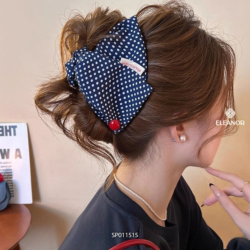 Kẹp tóc nữ Eleanor Accessories càng cua hình tam giác chấm bi phụ kiện tóc kẹp tóc nơ tiểu thư 11514