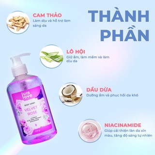 [Tặng TTBC 310g][Combo 2] Sữa tắm lưu hương LUISLOVE 510g/chai [chính hãng],Niacinamide dưỡng trắng