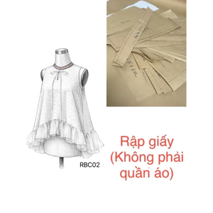 Rập áo kiểu nữ xòe bèo nhún RBC02 - rập giấy may mặc đã test form size S M L XL (không phải quần áo)